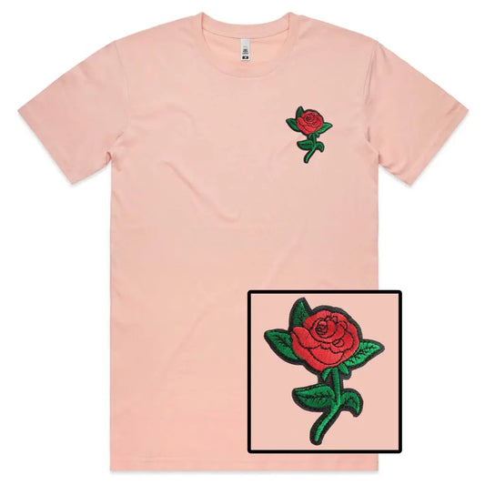 Rose Embroidered T-Shirt - Tshirtpark.com