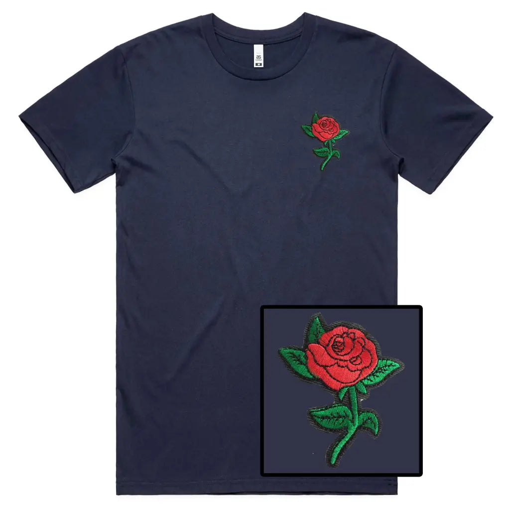 Rose Embroidered T-Shirt - Tshirtpark.com