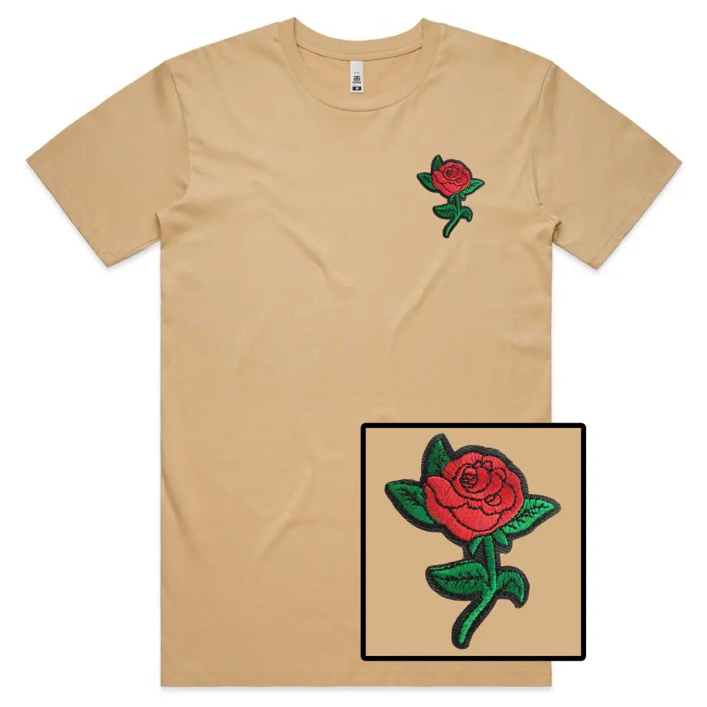 Rose Embroidered T-Shirt - Tshirtpark.com