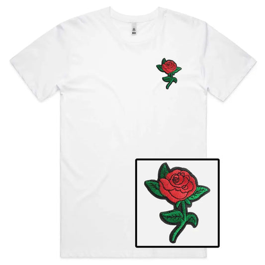 Rose Embroidered T-Shirt - Tshirtpark.com