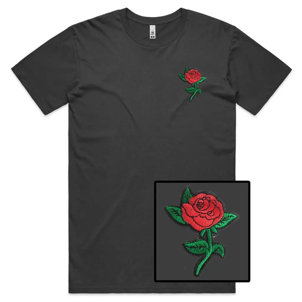Rose Embroidered T-Shirt - Tshirtpark.com