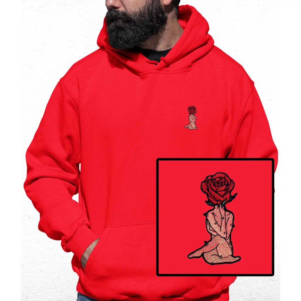 Rose Head Embroidered Colour Hoodie - Tshirtpark.com