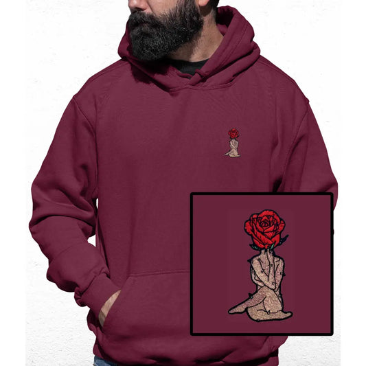 Rose Head Embroidered Colour Hoodie - Tshirtpark.com