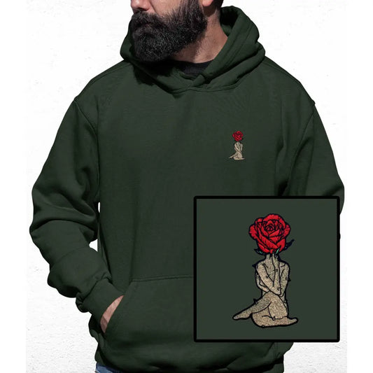 Rose Head Embroidered Colour Hoodie - Tshirtpark.com