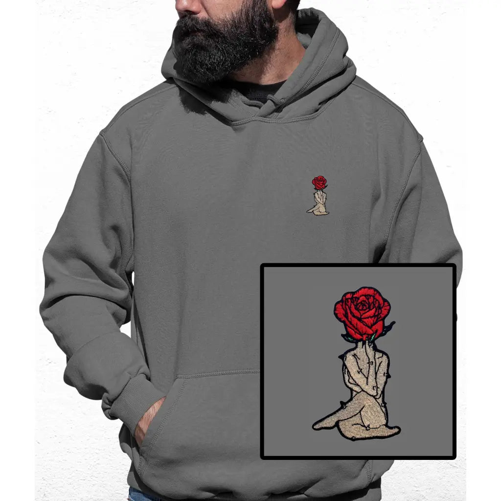 Rose Head Embroidered Colour Hoodie - Tshirtpark.com