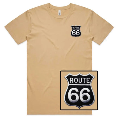 Route 66 Embroidered T-Shirt - Tshirtpark.com