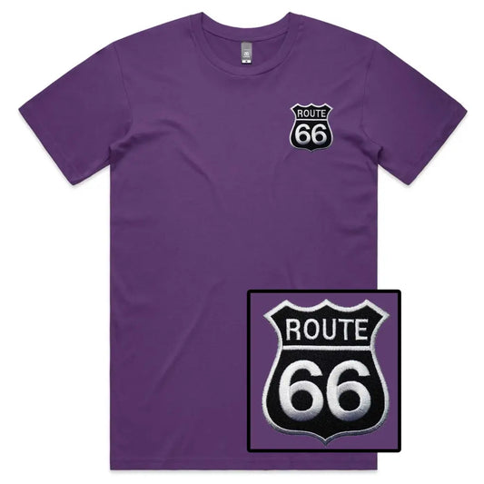 Route 66 Embroidered T-Shirt - Tshirtpark.com