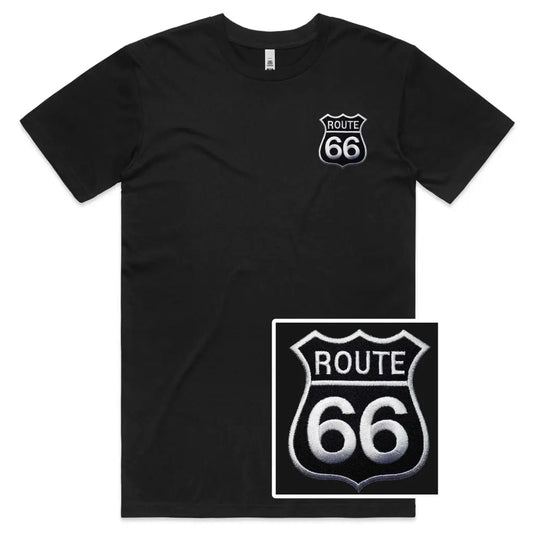 Route 66 Embroidered T-Shirt - Tshirtpark.com