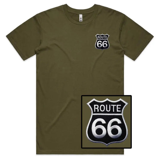 Route 66 Embroidered T-Shirt - Tshirtpark.com