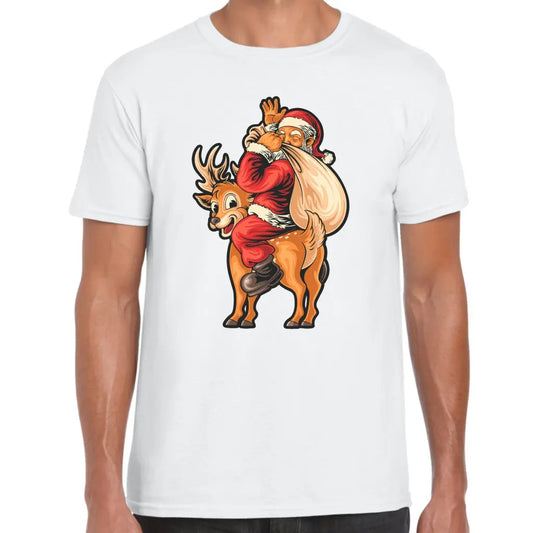 Santa & Deer T-Shirt - Tshirtpark.com