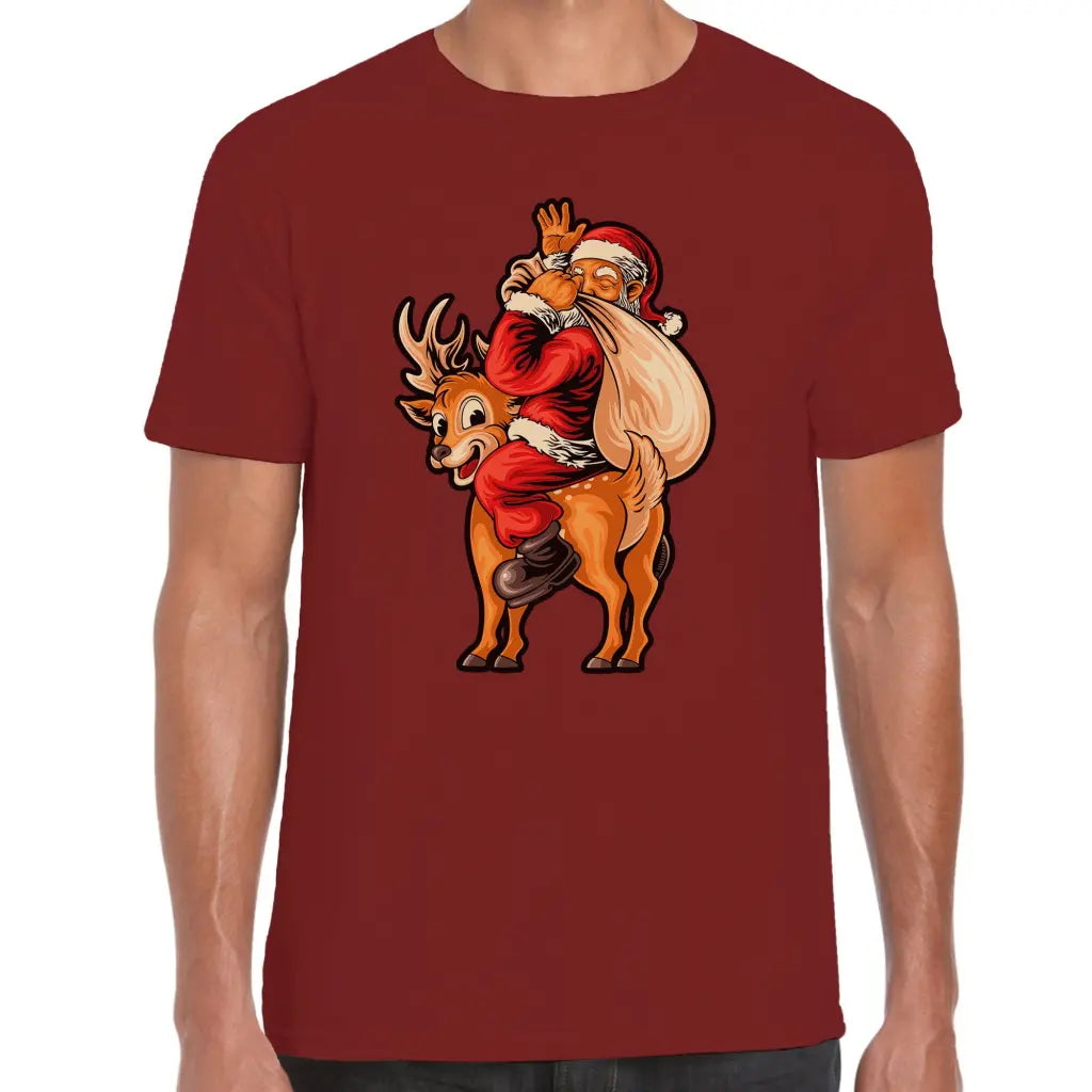 Santa & Deer T-Shirt - Tshirtpark.com