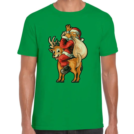 Santa & Deer T-Shirt - Tshirtpark.com