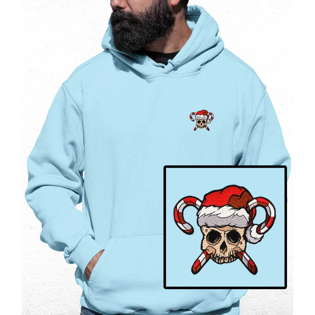 Santa Skull Embroidered Colour Hoodie - Tshirtpark.com