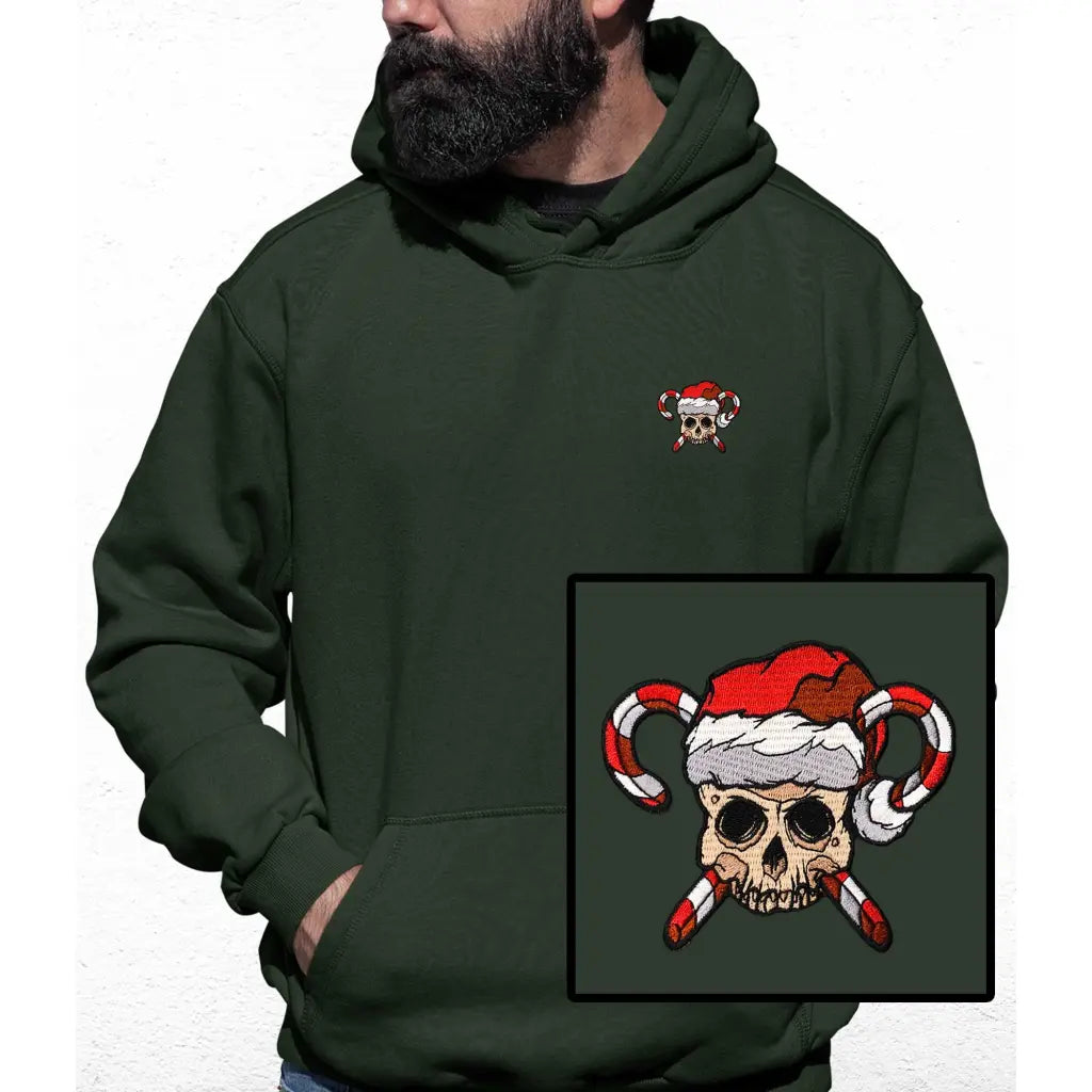 Santa Skull Embroidered Colour Hoodie - Tshirtpark.com