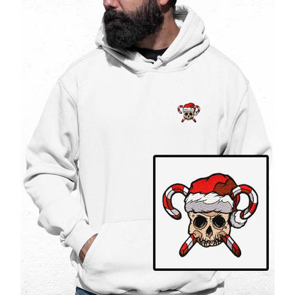 Santa Skull Embroidered Colour Hoodie - Tshirtpark.com