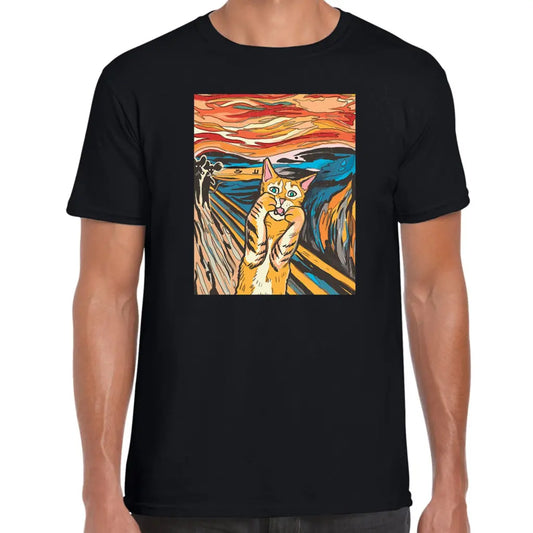 Scared Cat Painting T-Shirt - Tshirtpark.com