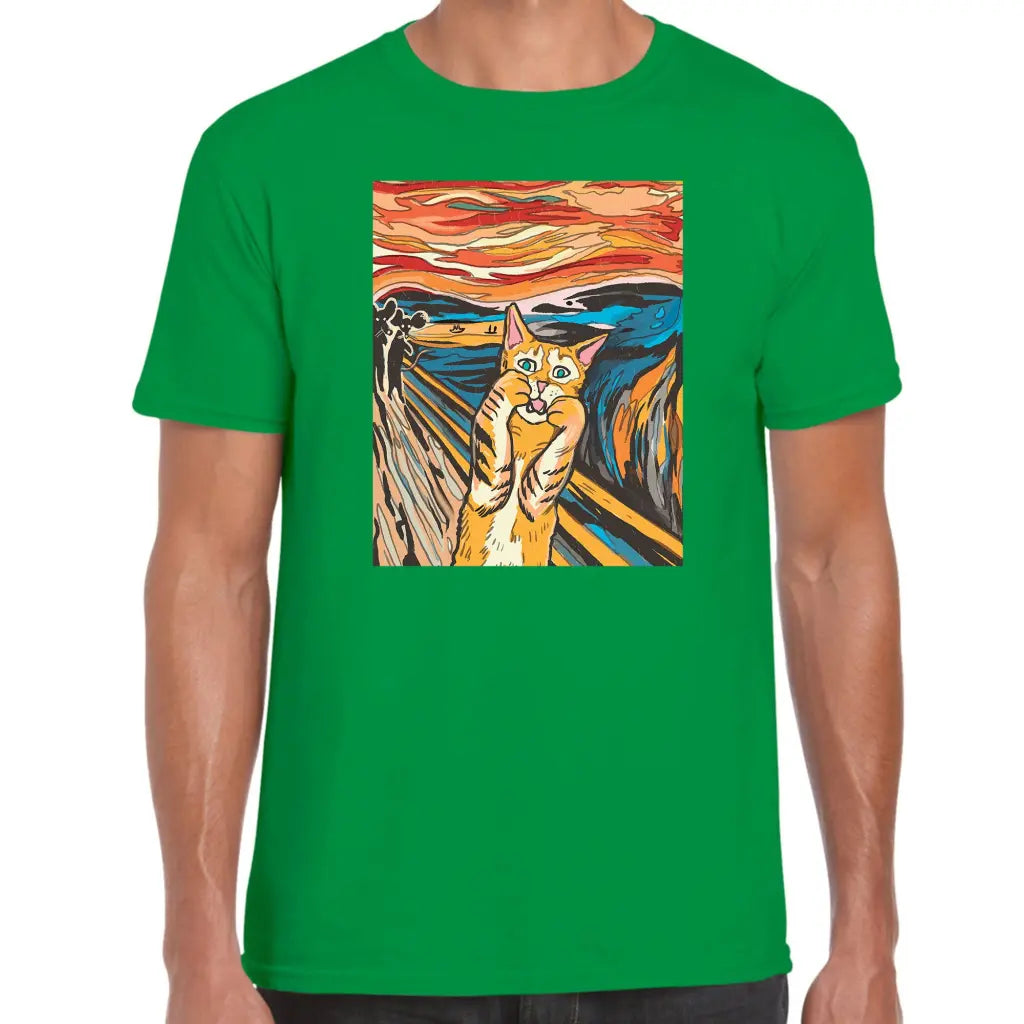 Scared Cat Painting T-Shirt - Tshirtpark.com