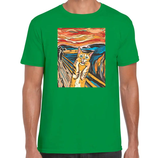 Scared Cat Painting T-Shirt - Tshirtpark.com