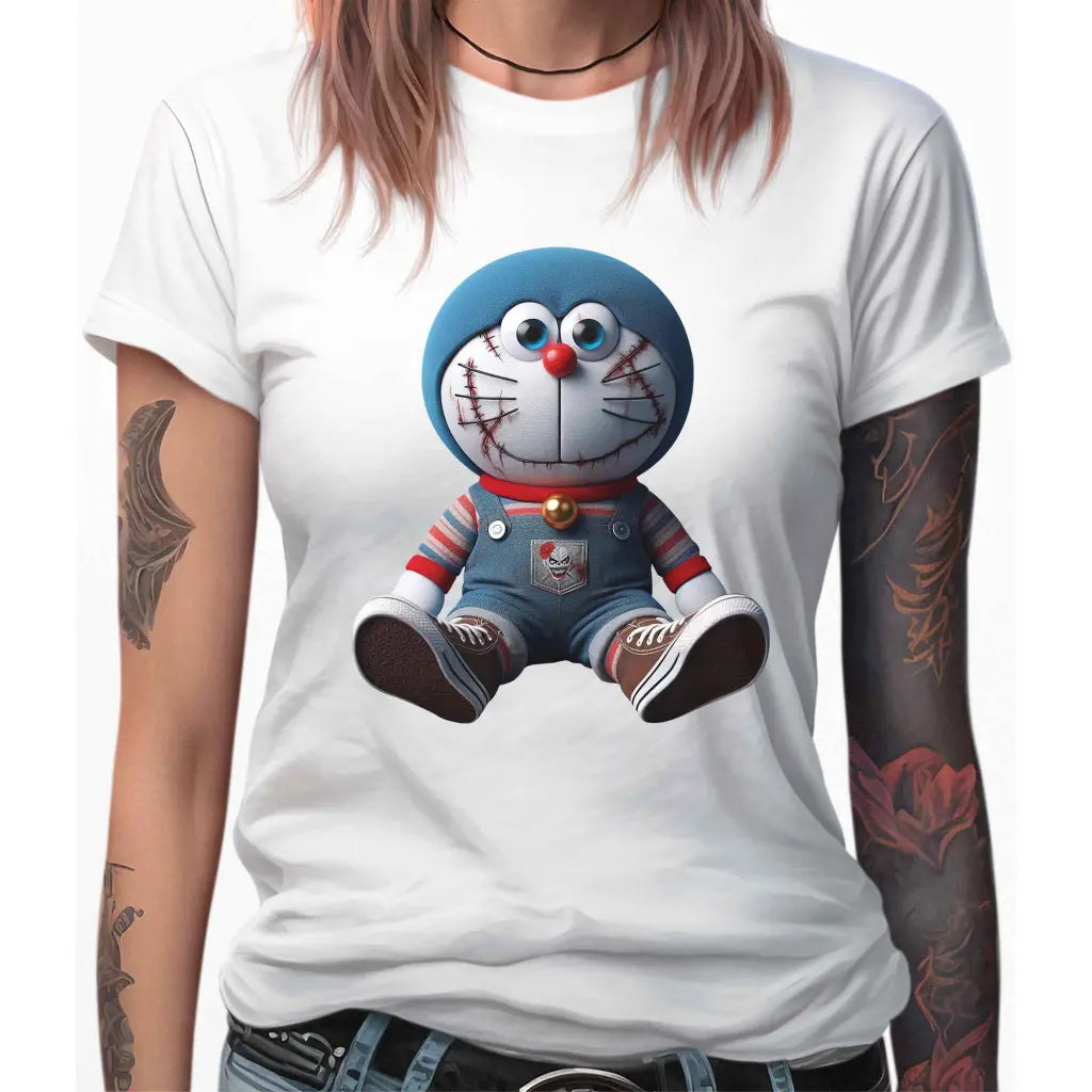 Scary Blue Cat Women’s T-Shirt - Tshirtpark.com