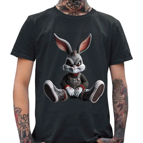 Gruseliges Hasen-Männer-T-Shirt