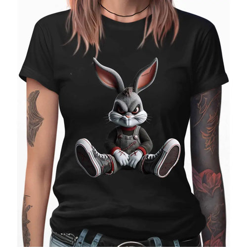 Gruseliges Hasen-Frauen-T-Shirt