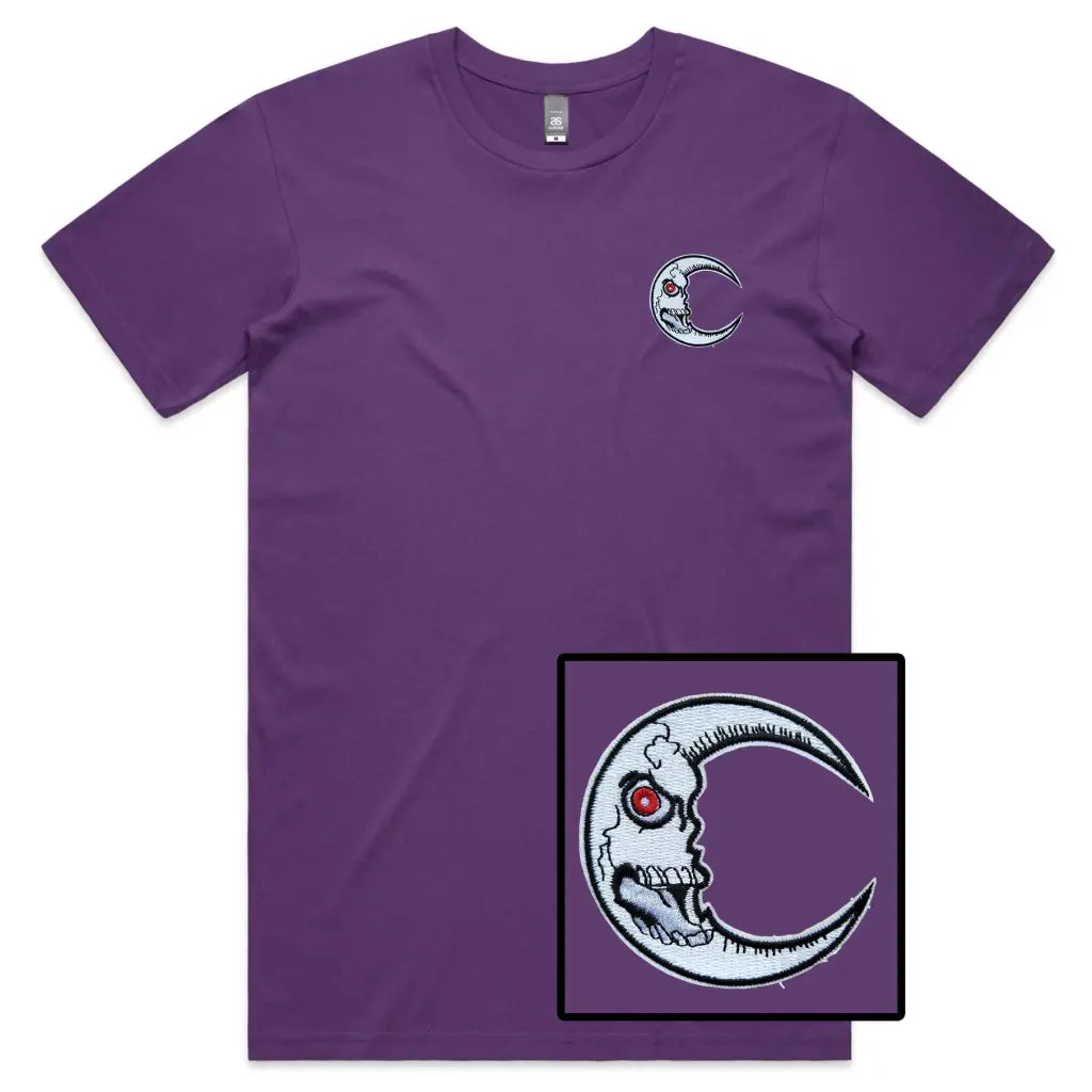 Scary Moon Embroidered T-Shirt - Tshirtpark.com