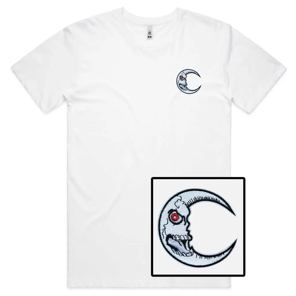 Scary Moon Embroidered T-Shirt - Tshirtpark.com