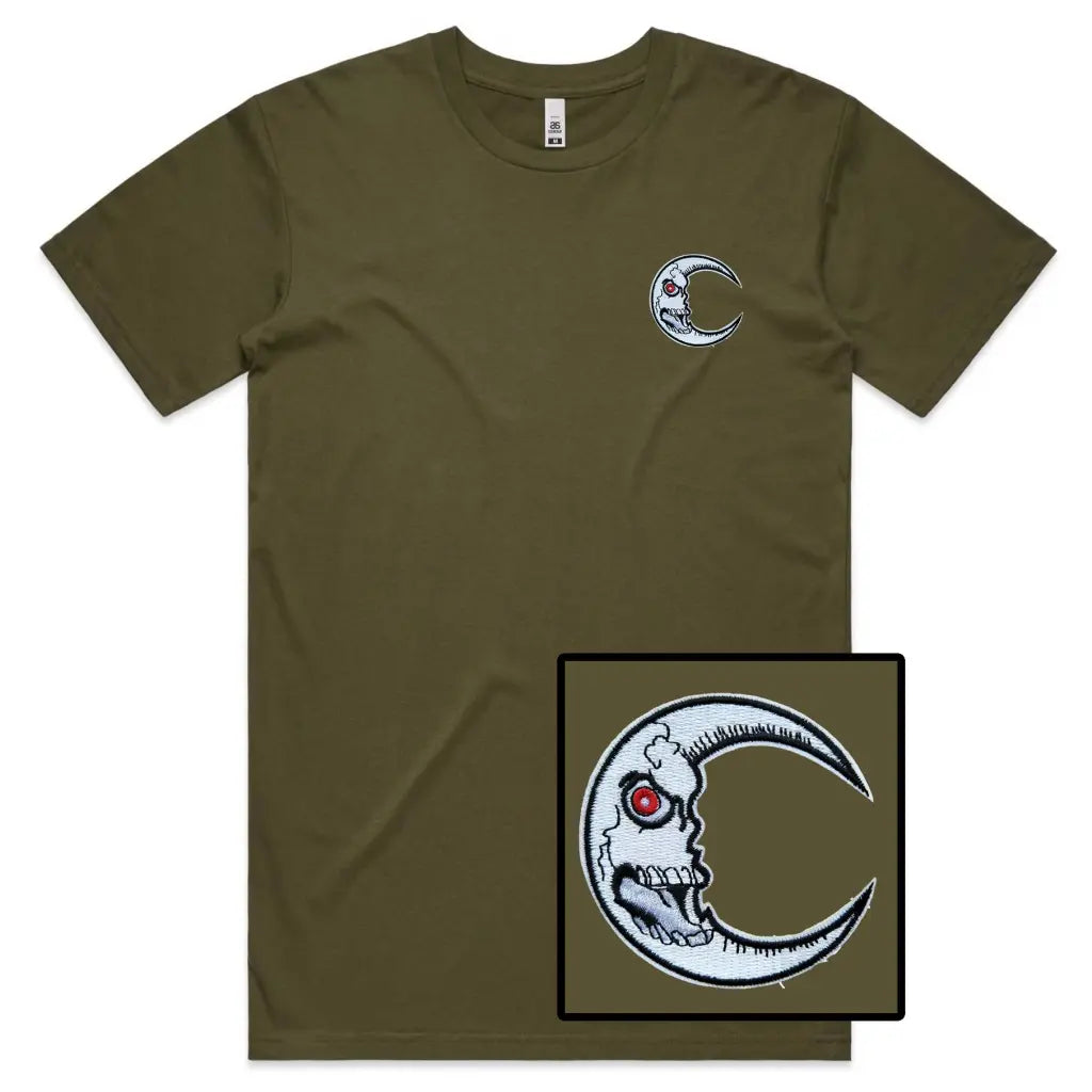 Scary Moon Embroidered T-Shirt - Tshirtpark.com