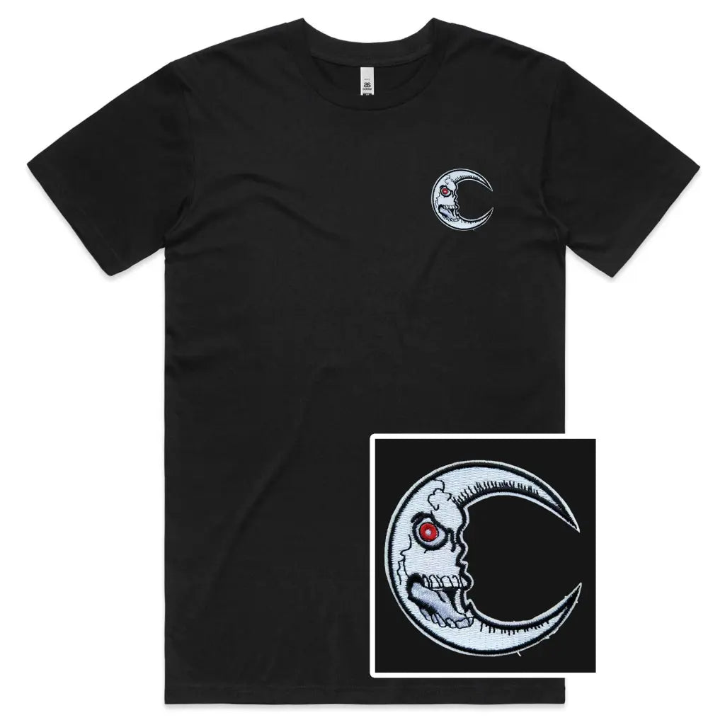 Scary Moon Embroidered T-Shirt - Tshirtpark.com