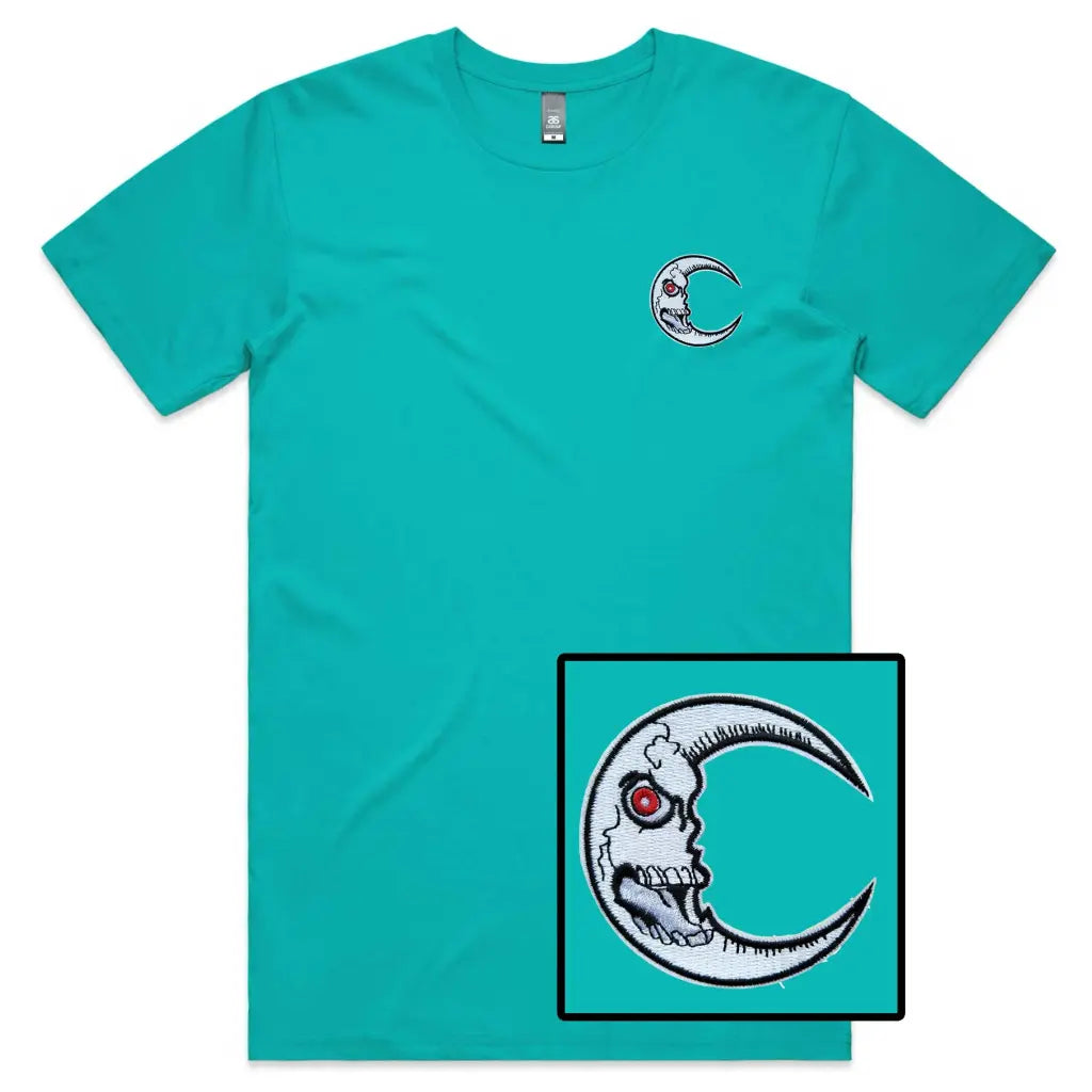 Scary Moon Embroidered T-Shirt - Tshirtpark.com