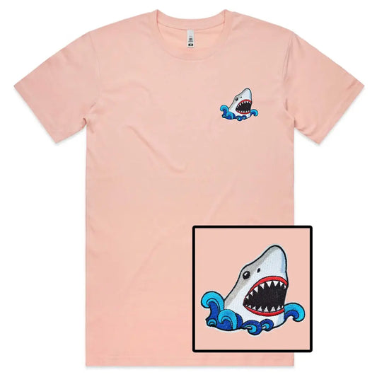 Scary Shark Embroidered T-Shirt - Tshirtpark.com