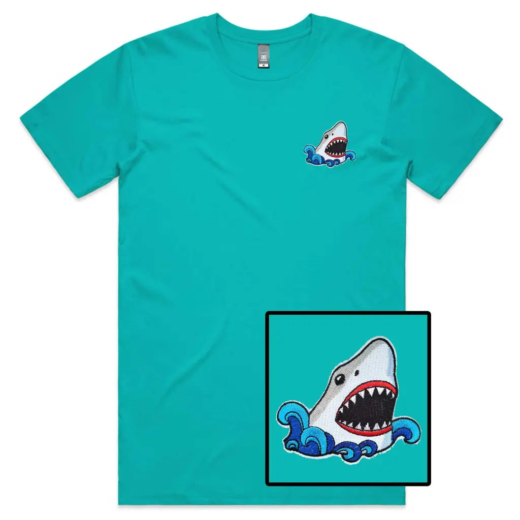 Scary Shark Embroidered T-Shirt - Tshirtpark.com