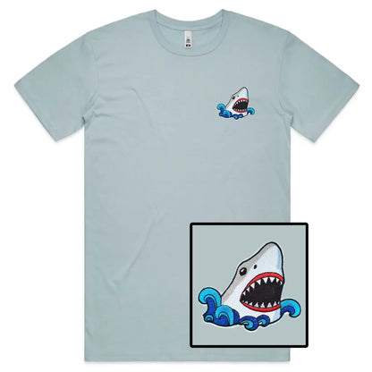 Scary Shark Embroidered T-Shirt - Tshirtpark.com