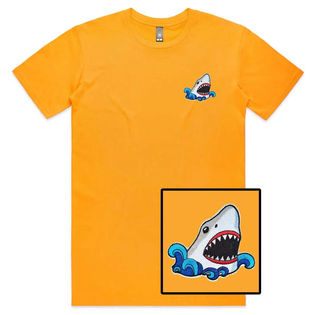 Scary Shark Embroidered T-Shirt - Tshirtpark.com