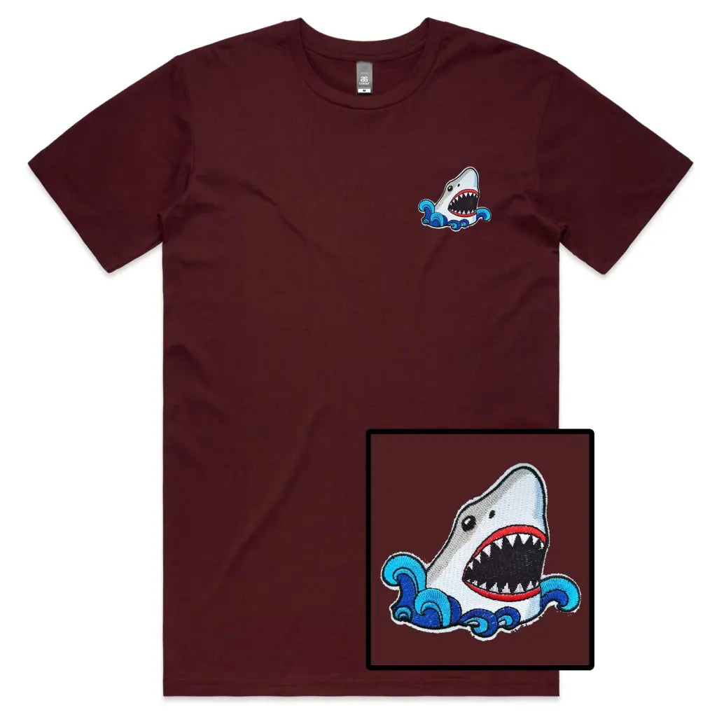 Scary Shark Embroidered T-Shirt - Tshirtpark.com