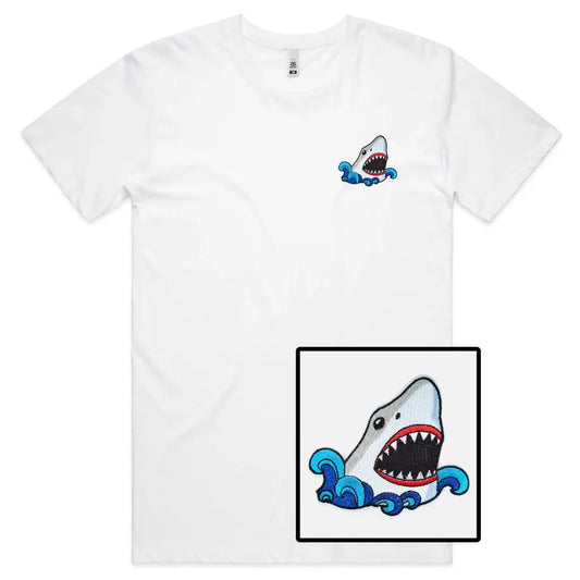 Scary Shark Embroidered T-Shirt - Tshirtpark.com