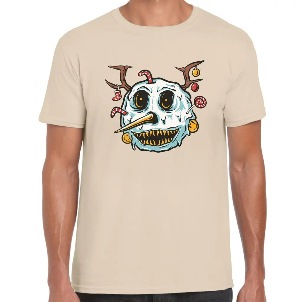 Scary Snowman Head T-Shirt - Tshirtpark.com