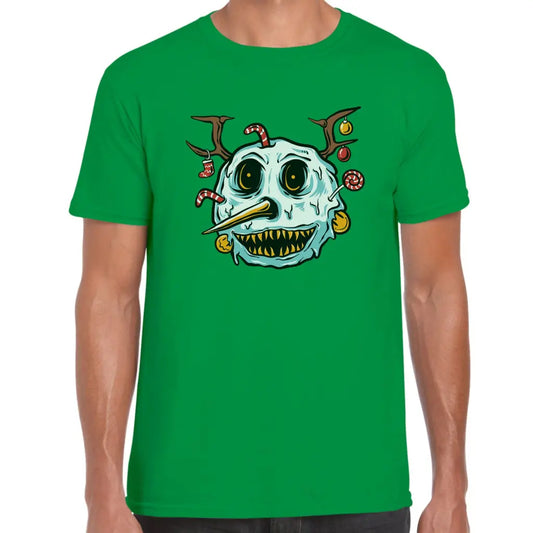 Scary Snowman Head T-Shirt - Tshirtpark.com