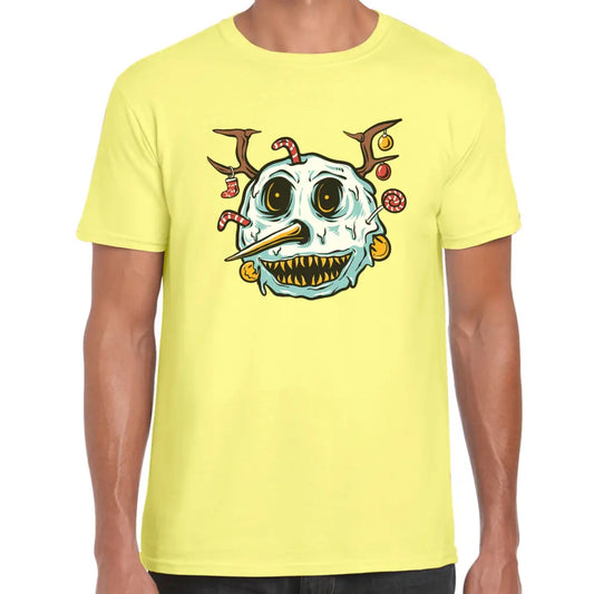 Scary Snowman Head T-Shirt - Tshirtpark.com