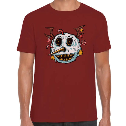 Scary Snowman Head T-Shirt - Tshirtpark.com