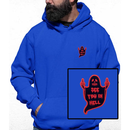 See You In Hell Embroidered Colour Hoodie - Tshirtpark.com