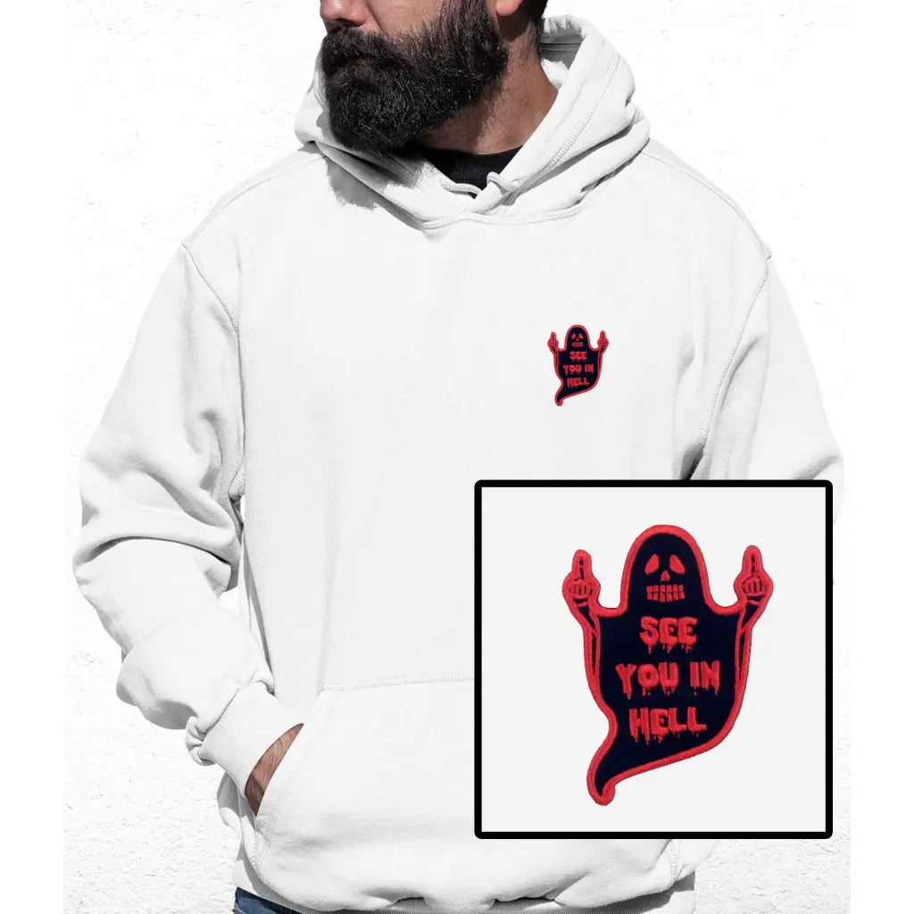 See You In Hell Embroidered Colour Hoodie - Tshirtpark.com