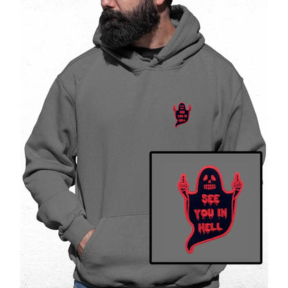 See You In Hell Embroidered Colour Hoodie - Tshirtpark.com