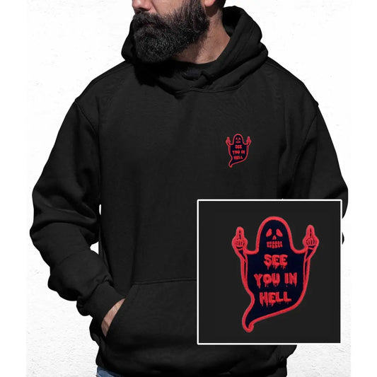 See You In Hell Embroidered Colour Hoodie - Tshirtpark.com