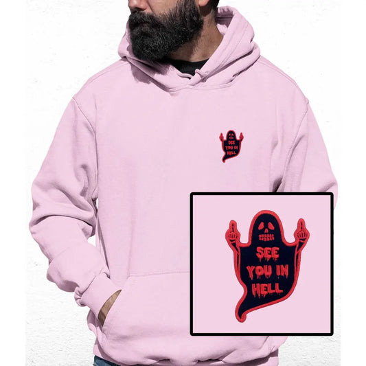 See You In Hell Embroidered Colour Hoodie - Tshirtpark.com