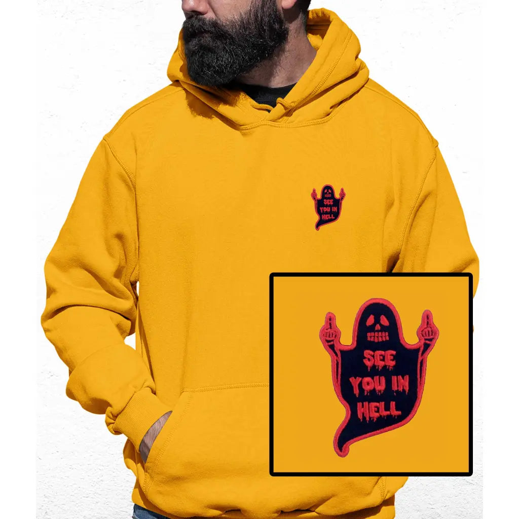 See You In Hell Embroidered Colour Hoodie - Tshirtpark.com