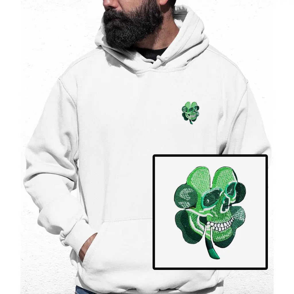 Shamrock Skull Embroidered Colour Hoodie - Tshirtpark.com