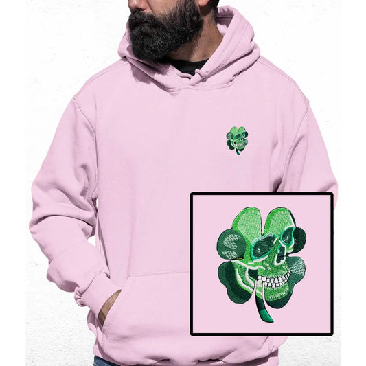 Shamrock Skull Embroidered Colour Hoodie - Tshirtpark.com