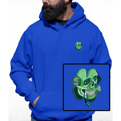 Shamrock Skull Embroidered Colour Hoodie - Tshirtpark.com