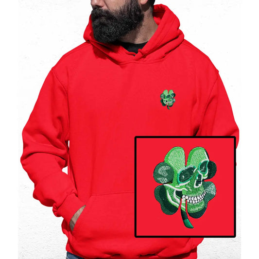 Shamrock Skull Embroidered Colour Hoodie - Tshirtpark.com